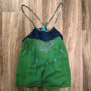 Free People Peacock Inspired Blouse - Size XS